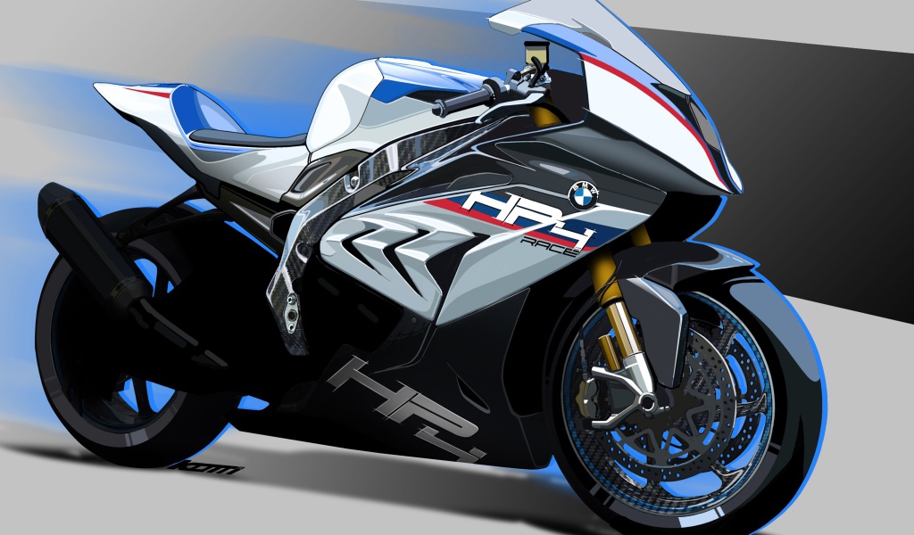 Гоночный мотоцикл BMW HP4  крупным планом