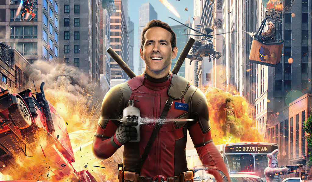 Actor Ryan Reynolds in the science-fiction film Main Character, 2020