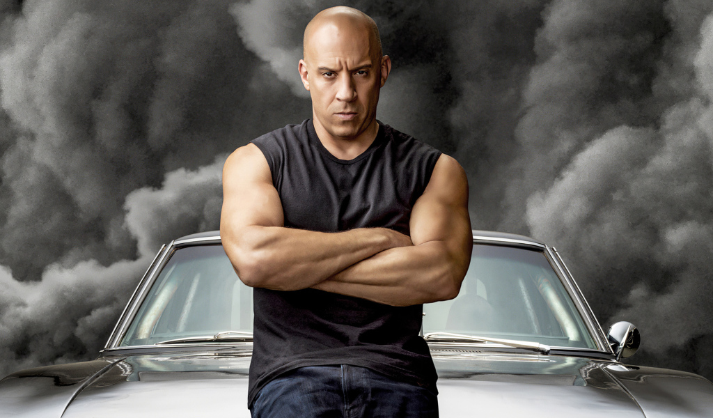 Actor Vin Diesel in the movie Fast and the Furious 9, 2020
