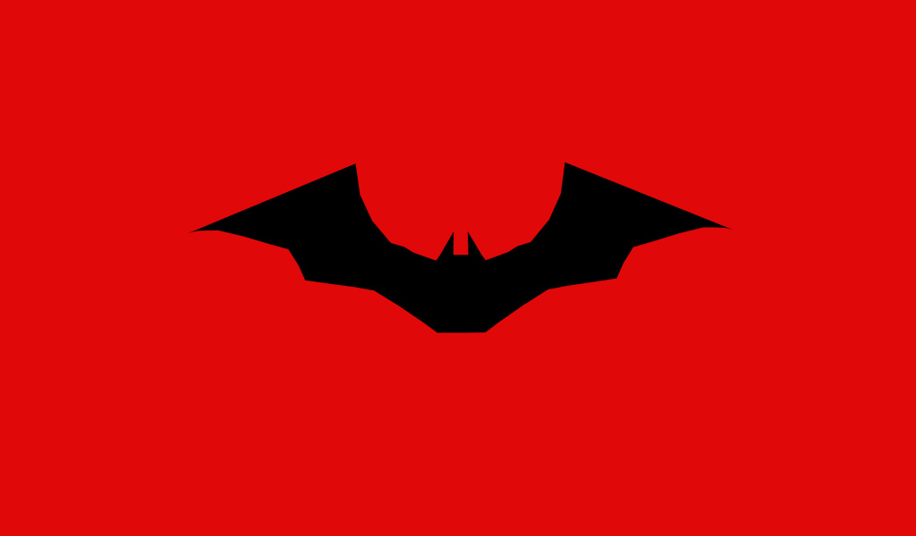 Batman new movie logo on red background