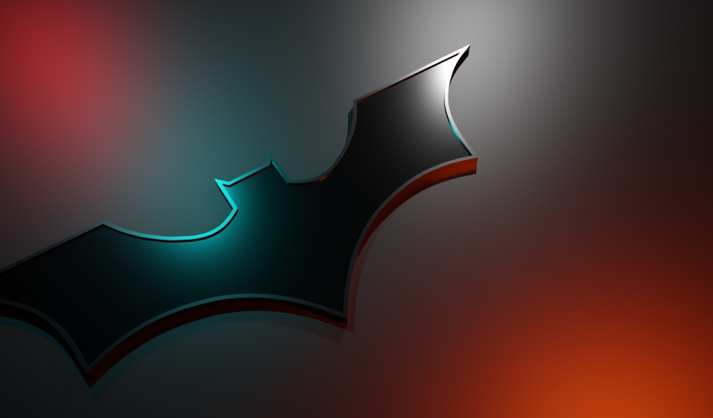 Black Batman logo on a brown background.