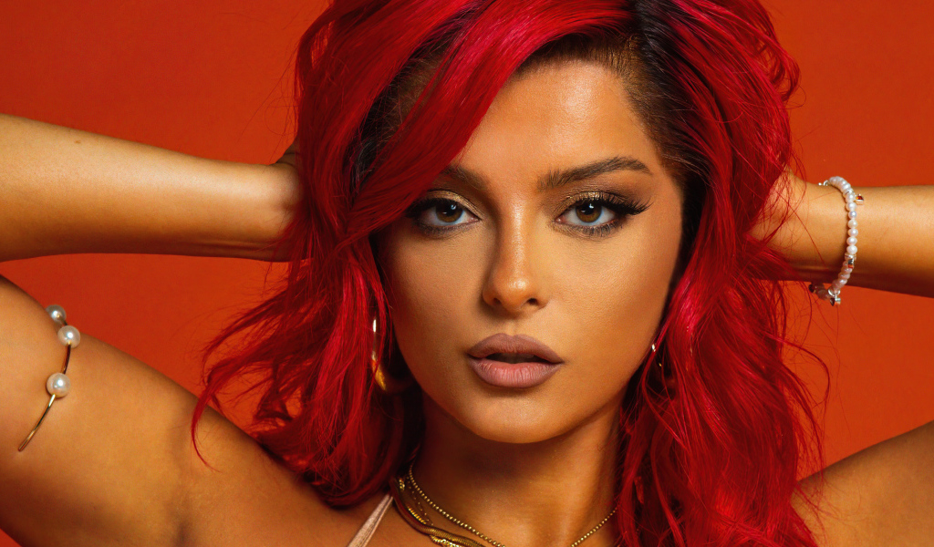 Американская певица Биби Рекса с красными волосами  крупным планом