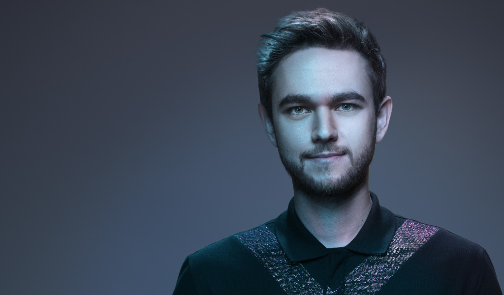 Мужчина, немецкий диджей Zedd на сером фоне