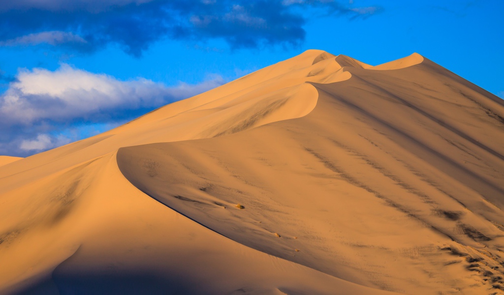 Sand dunes under the blue sky