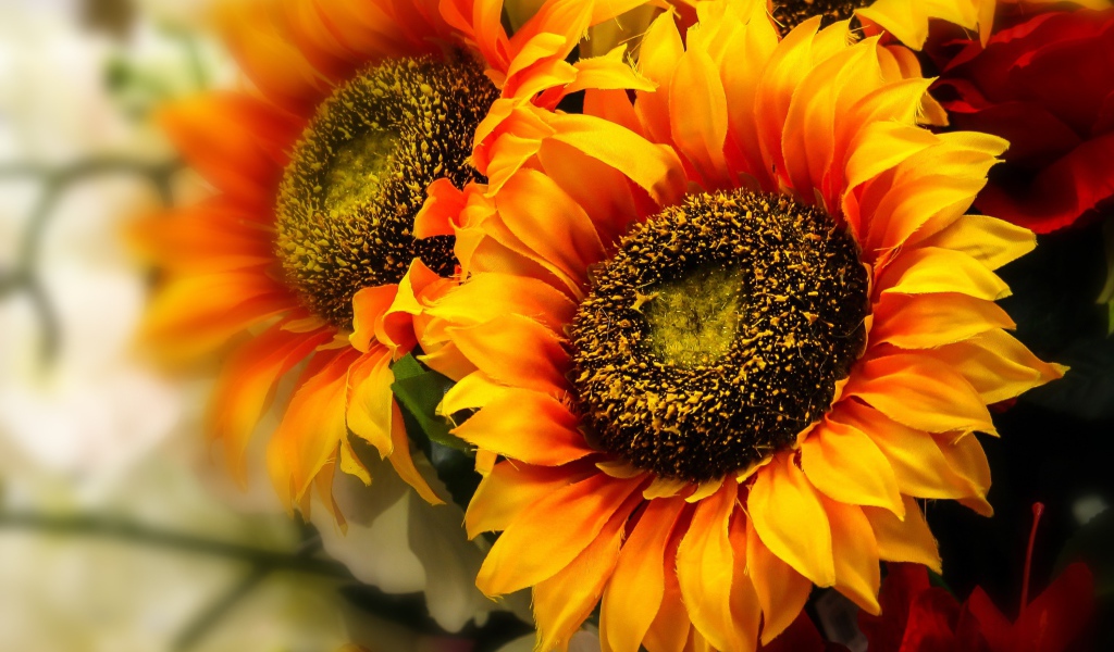 Искусственные цветы подсолнуха 