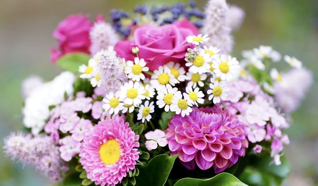 Красивый яркий разноцветный осенний букет