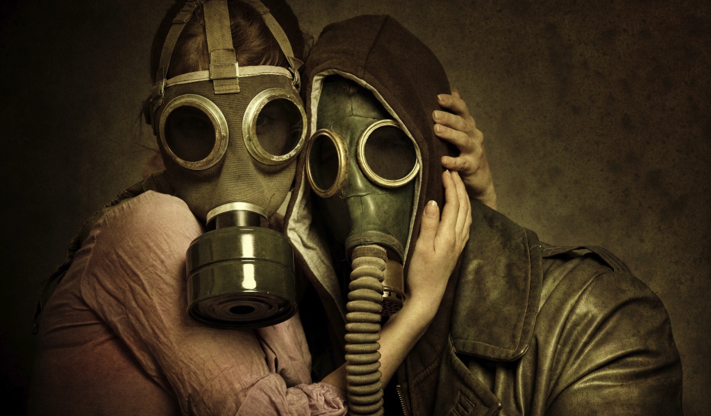 A pair of gas masks, protection against the pandemic covid-19