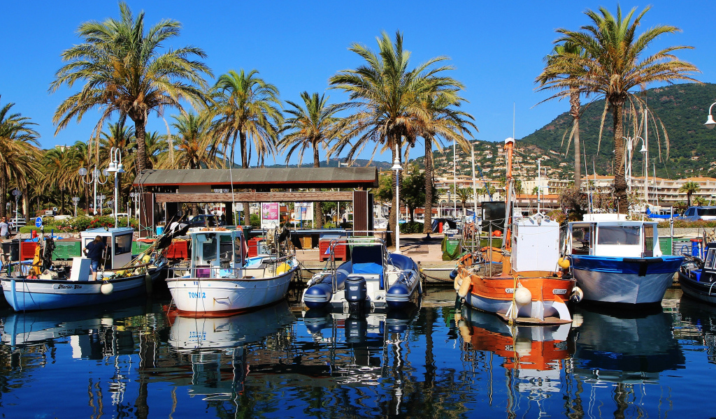 Лодки на пристани на тропическом пляже