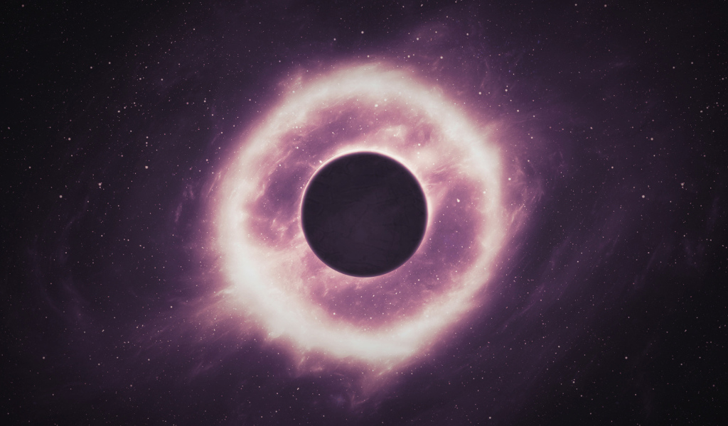 Планета в солнечной системе в огненном круге 