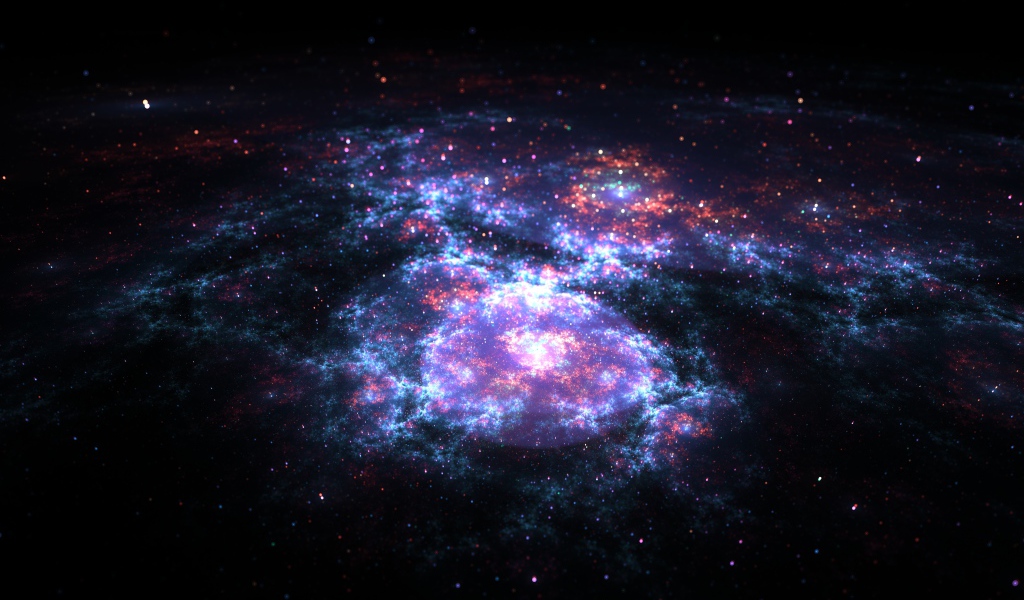 Вид на бескрайний ночной космос 