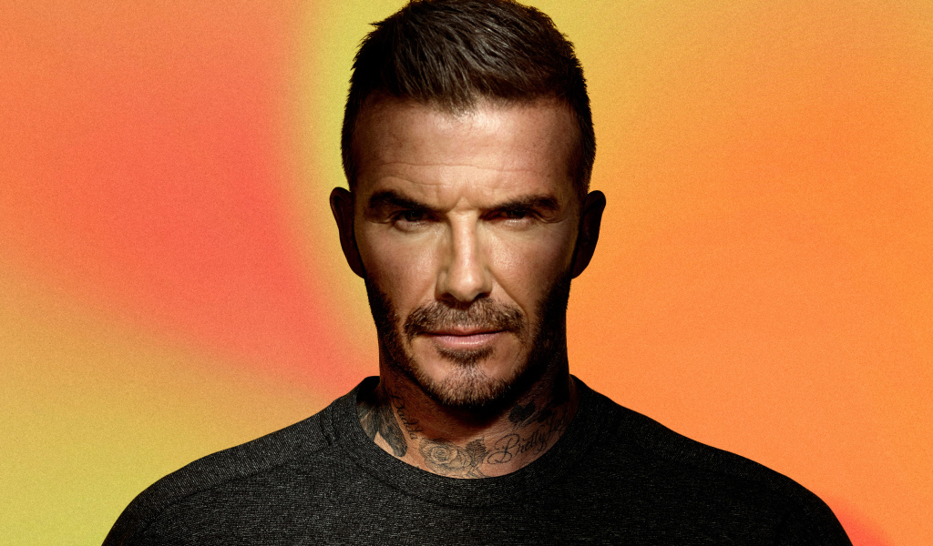 Футболист Дэвид Бекхэм крупным планом