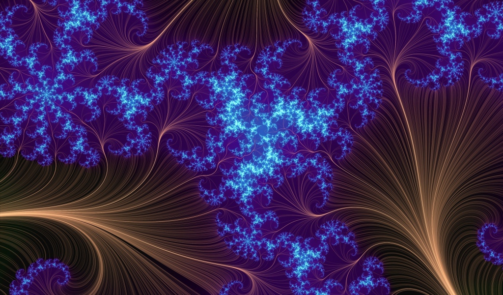 Абстрактный неоновый рисунок с коричневыми вставками 