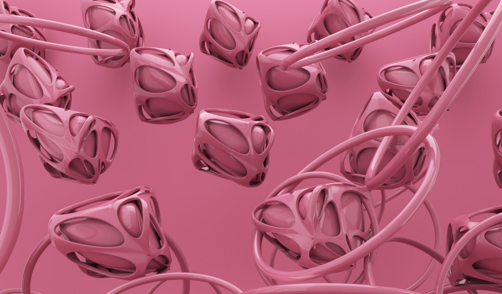 Абстрактные розовые квадраты с кольцами 