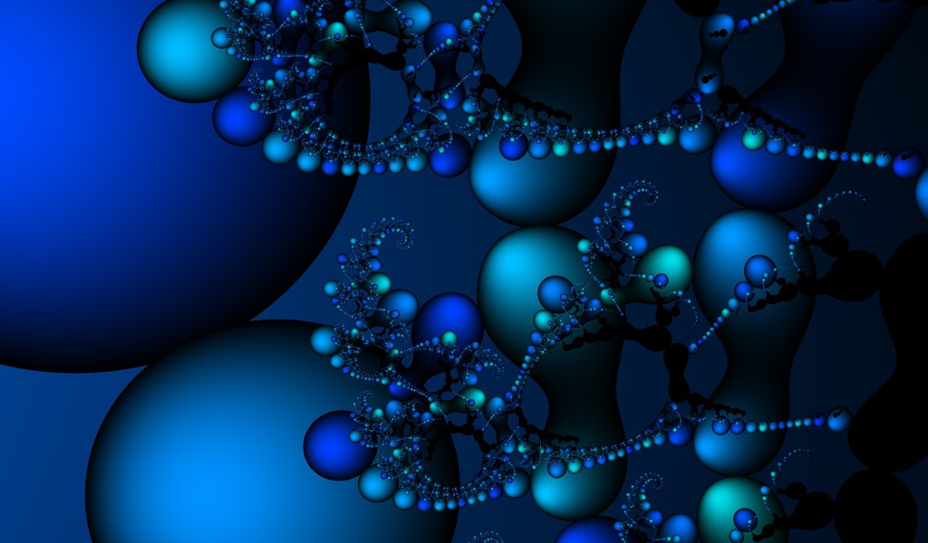 Шары разного размера в фрактальном рисунке