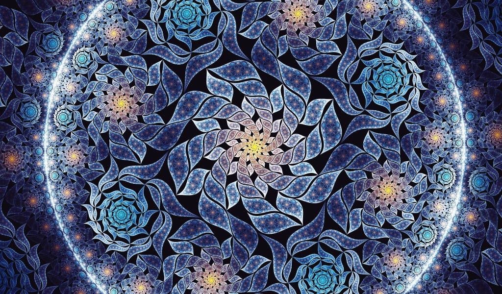 Красивый синий цветок мандала крупным планом