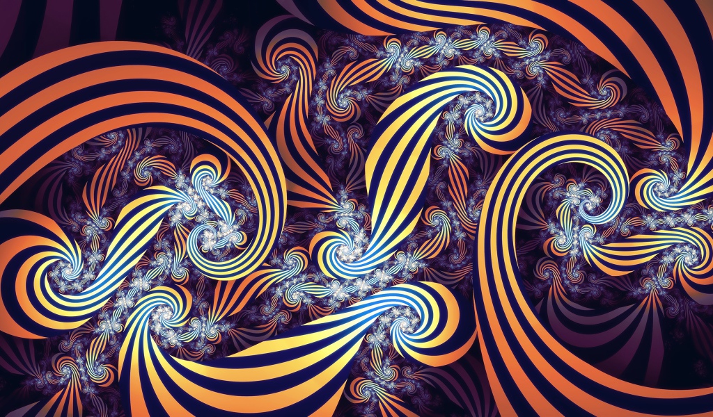 Красивый фрактальный рисунок с полосками