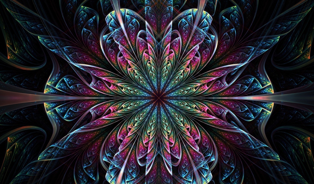 Красивый фрактальный волнистый цветок 