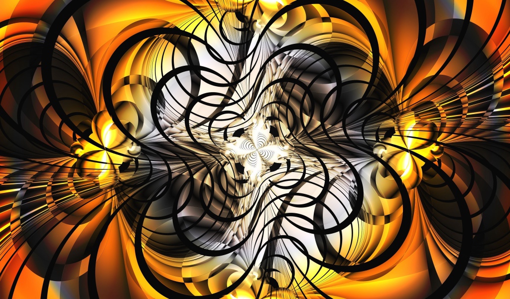 Черно- оранжевый абстрактный рисунок 