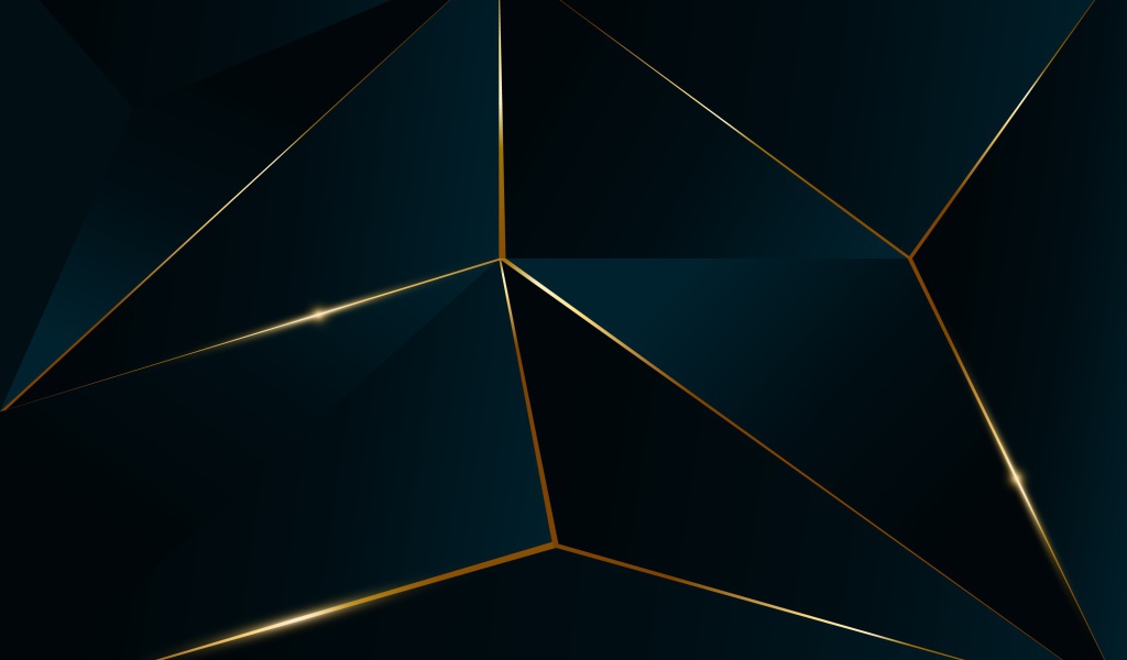 Черные геометрические фигуры с золотой окантовкой 