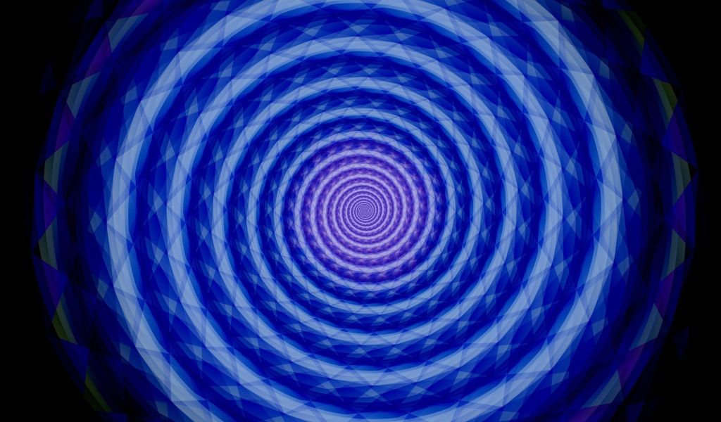 Синяя спираль на черном фоне