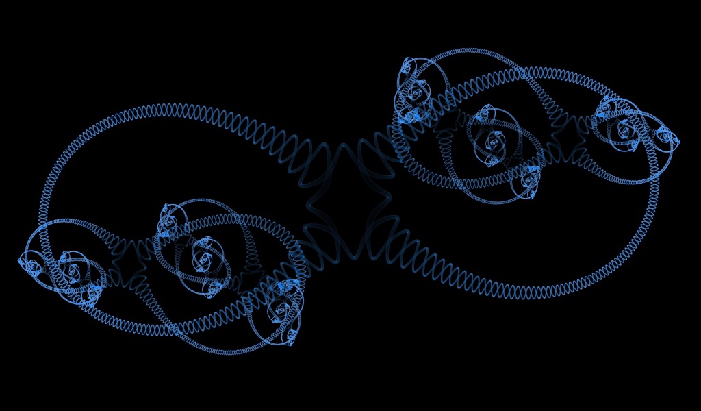 Голубые спирали на черном фоне