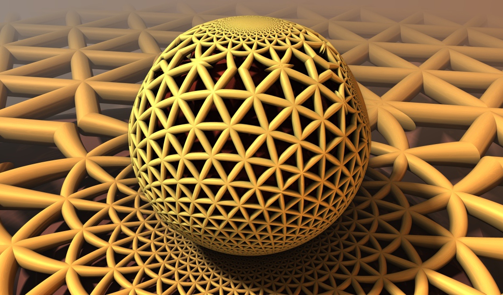 Сложная фрактальная сфера 3д графика