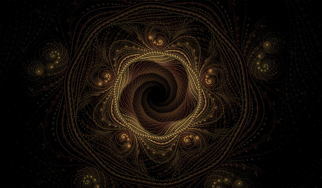 Точечный фрактальный рисунок на черном фоне