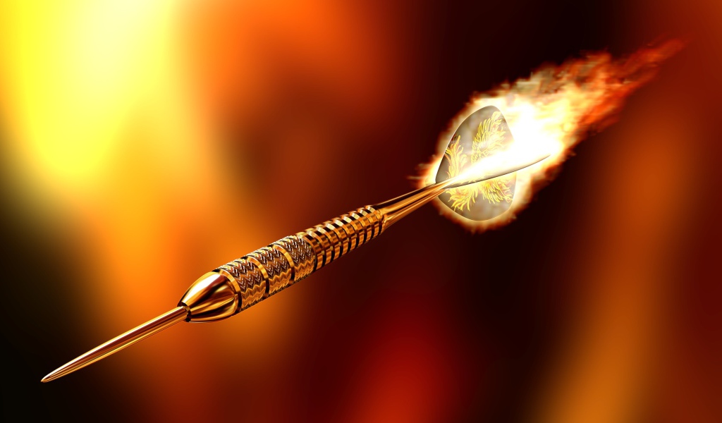 Дротик для дартс с огненным наконечником 3д графика