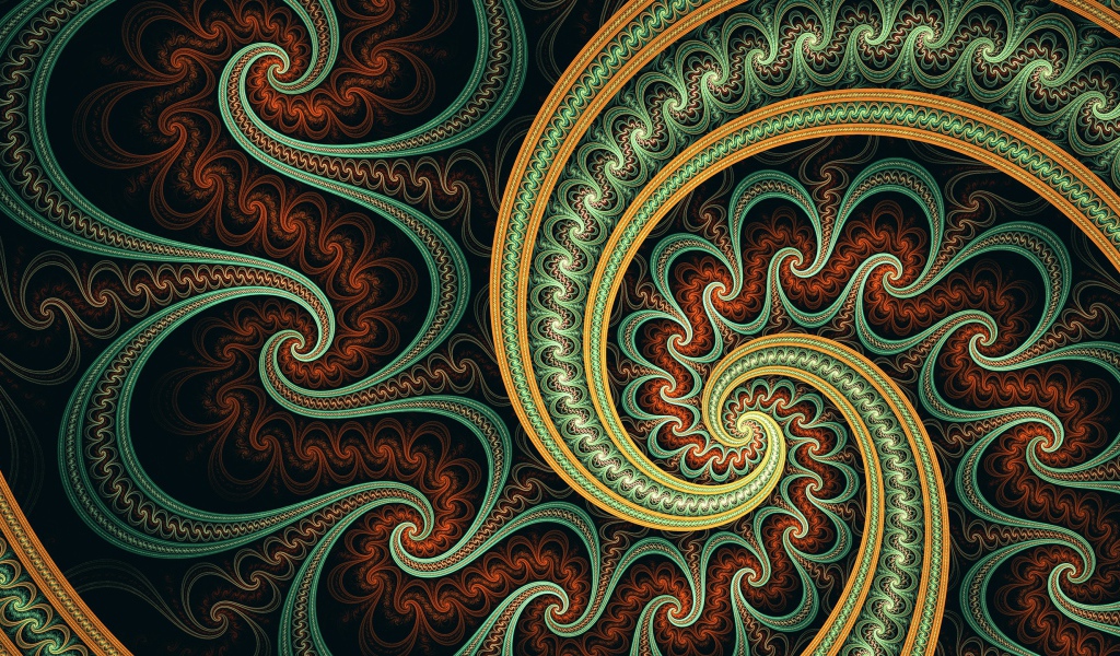 Фрактальные узоры с зигзагами 