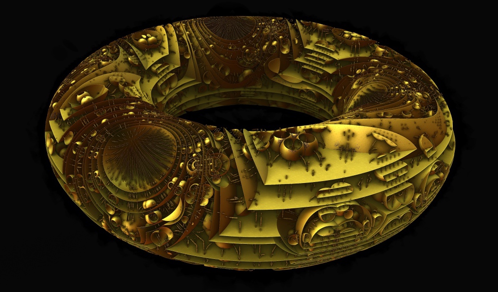 Фрактальное кольцо на черном фоне