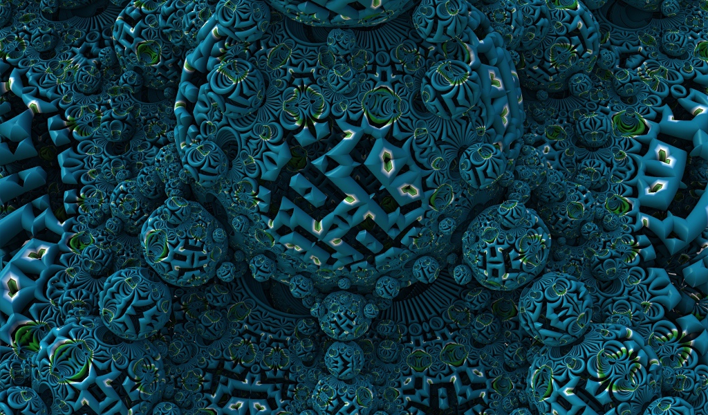 Геометрические фрактальные фигуры в необычном рисунке