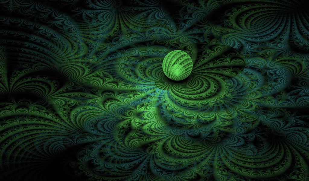 Светящаяся сфера на узорном фоне 