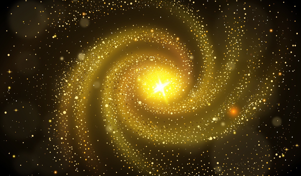 Золотая бесконечность с яркой звездой