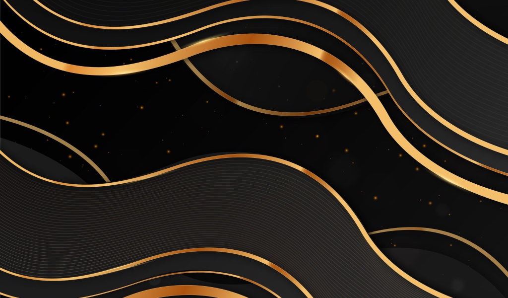 Золотые волны на черном фоне 