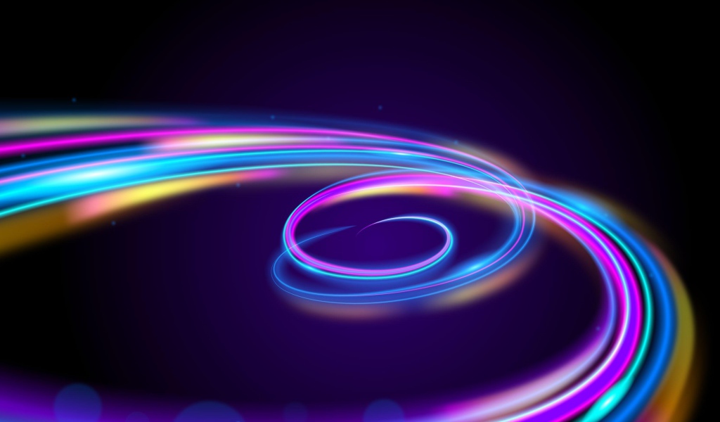 Разноцветные линии на черном фоне 