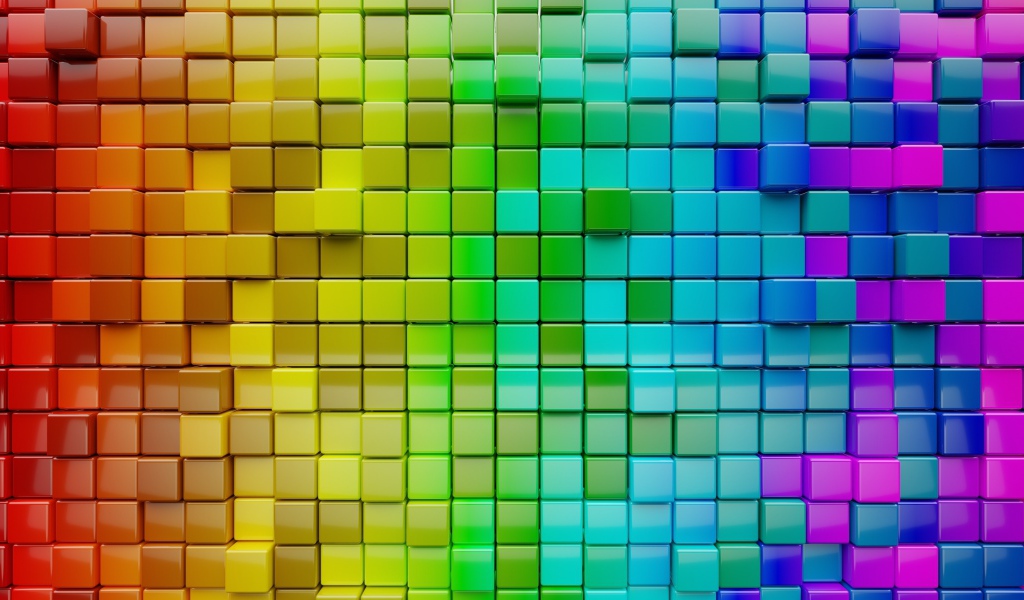 Разноцветные квадраты 3д графика