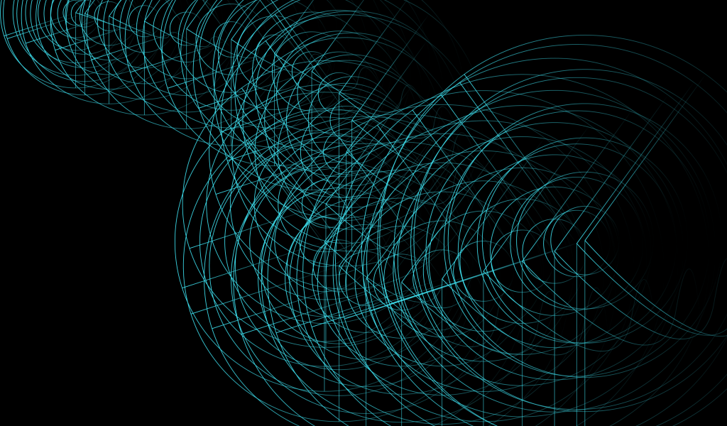 Неоновая голубая сетка на черном фоне 