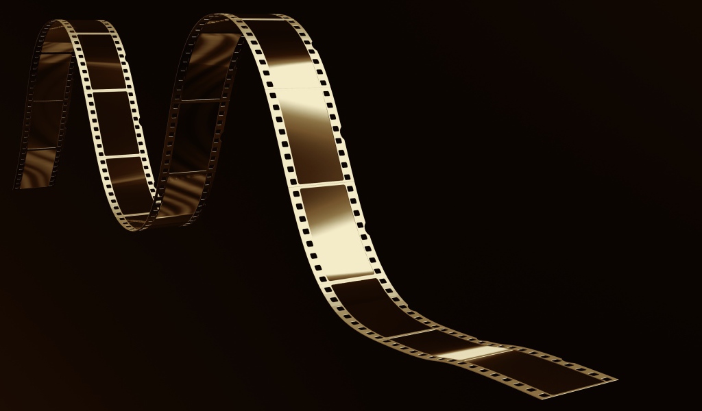 Старая пленка на черном фоне 3д