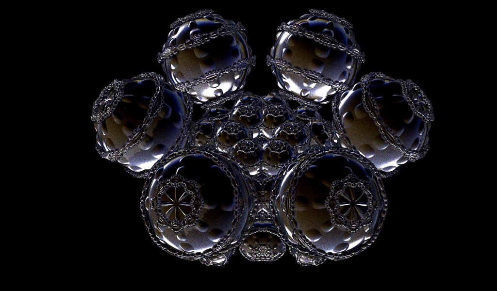 Необычный дизайнерский цветок на черном фоне, фрактал