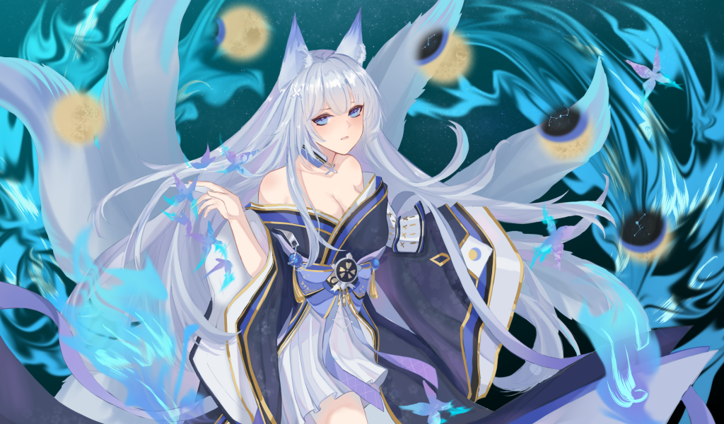 Девушка аниме Azur Lane с длинными волосами