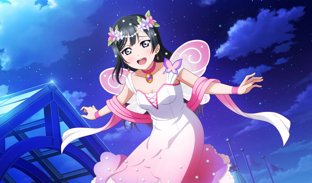 Красивая девушка аниме в розовом платье 