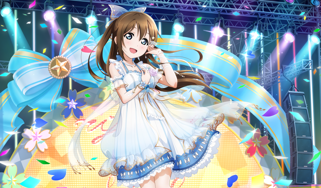 Девушка в красивом платье аниме Живая Любовь!