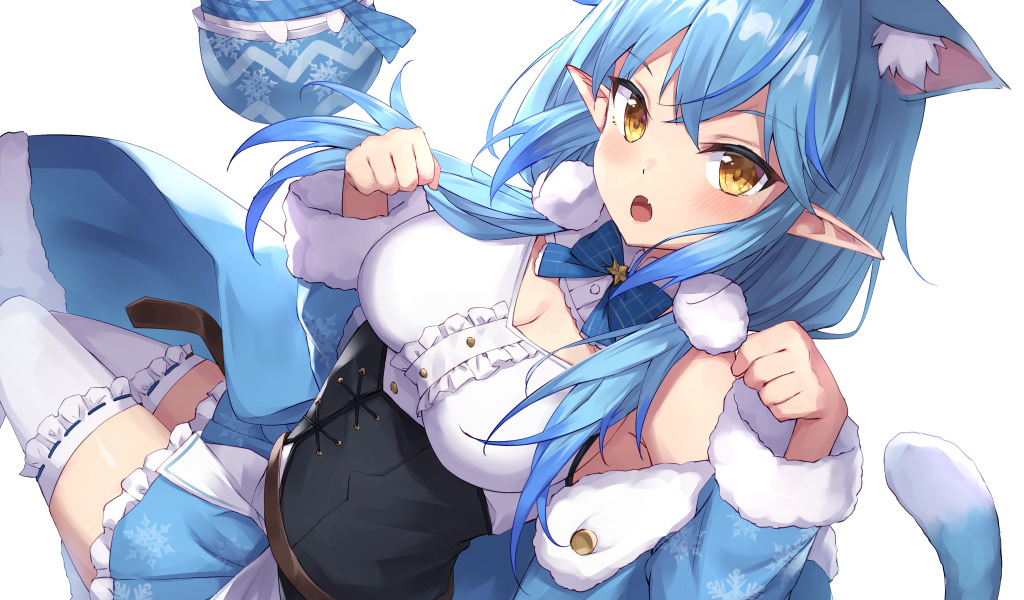 Девушка с голубыми волосами аниме  Виртуальный Ютубер