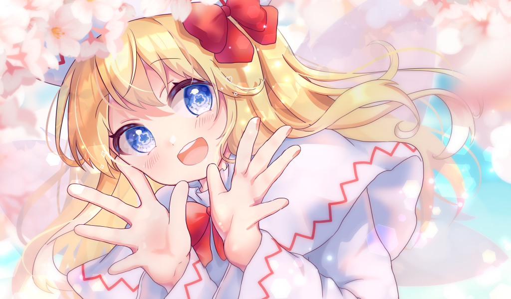 Девушка с большими голубыми глазами аниме Тохо