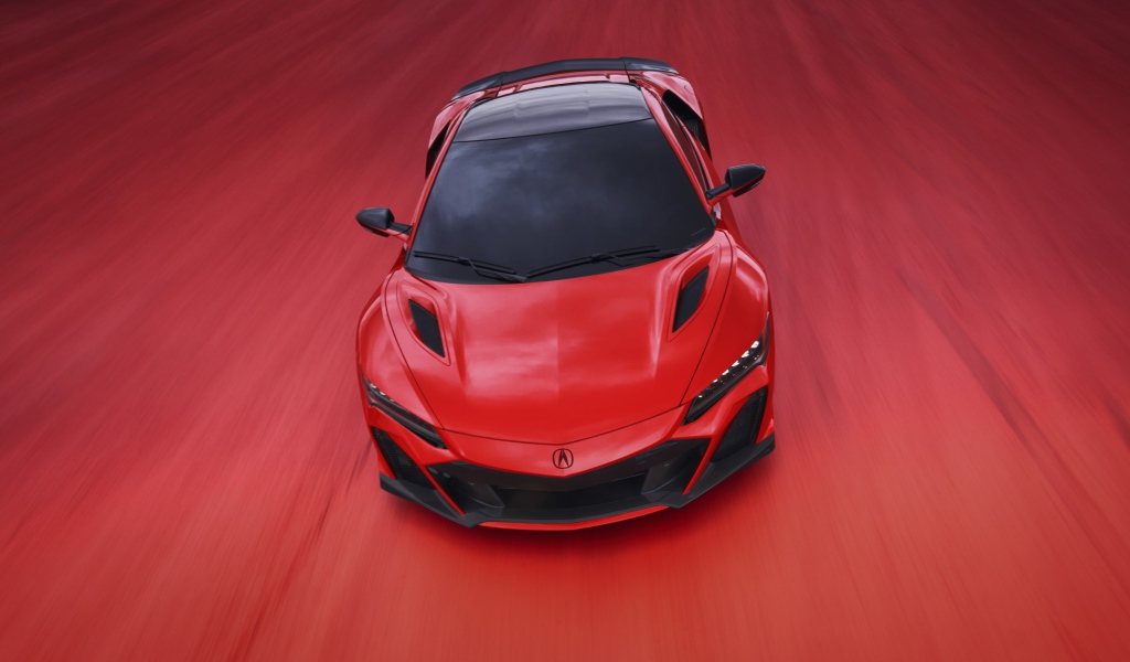 Красный спортивный автомобиль Acura NSX Type S, 2022 года