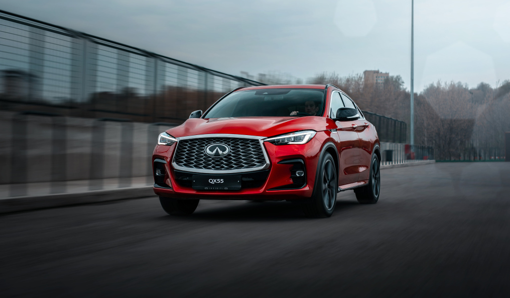 Красный внедорожник Infiniti QX55 AWD 2021 года