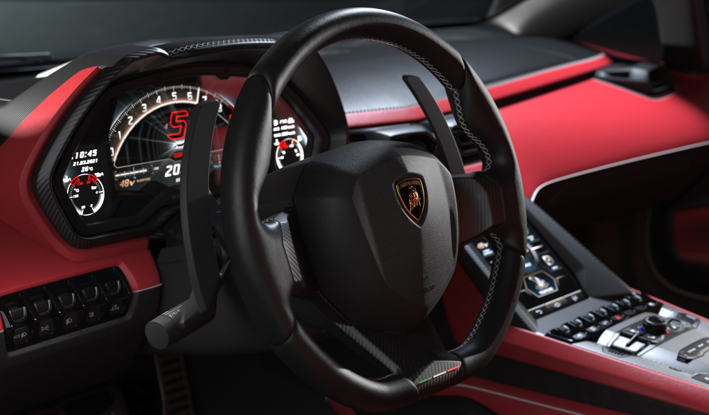 Кожаный салон автомобиля Lamborghini Countach LPI 800-4, 2022 года