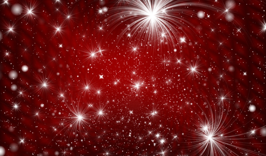 Яркие белые искры на красном фоне 
