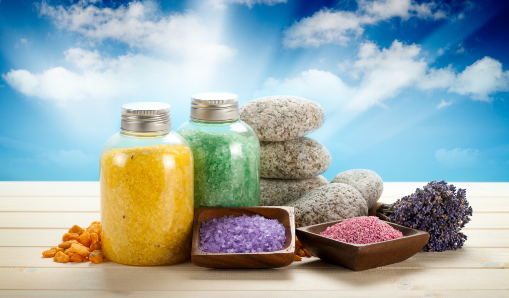 Ароматная морская соль и камни для SPA