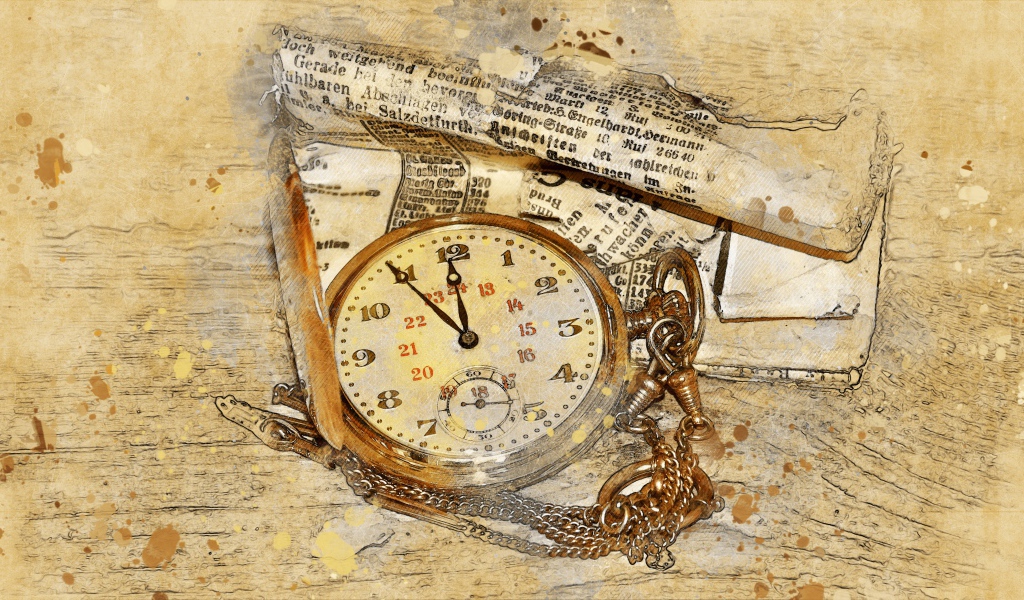 Карманные часы со старой бумагой